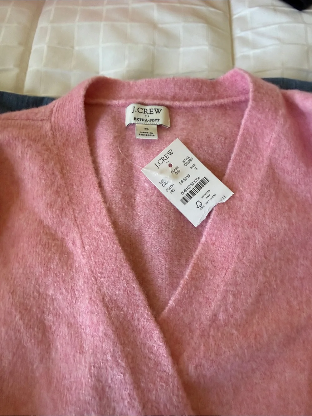 J. Crew Pink Wrap V-Neck Sweater with Tie Belt
